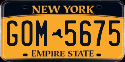NY license plate GOM5675