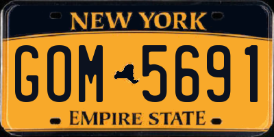NY license plate GOM5691
