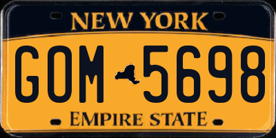 NY license plate GOM5698