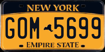 NY license plate GOM5699