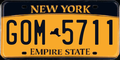 NY license plate GOM5711