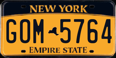 NY license plate GOM5764