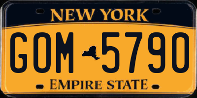 NY license plate GOM5790
