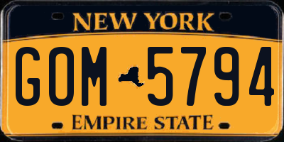 NY license plate GOM5794