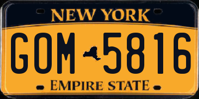 NY license plate GOM5816