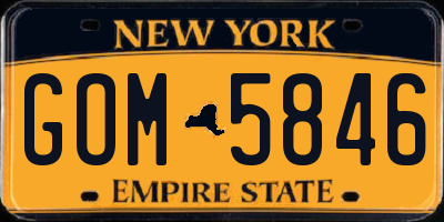 NY license plate GOM5846