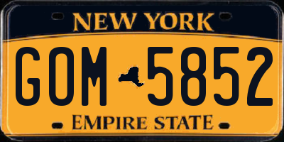 NY license plate GOM5852