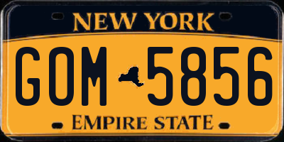 NY license plate GOM5856