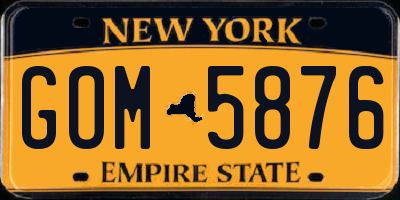 NY license plate GOM5876