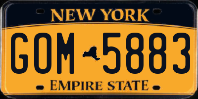 NY license plate GOM5883