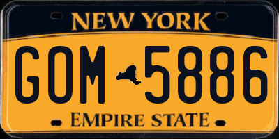 NY license plate GOM5886