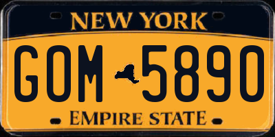 NY license plate GOM5890