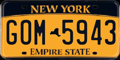 NY license plate GOM5943