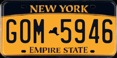 NY license plate GOM5946