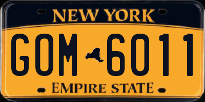 NY license plate GOM6011
