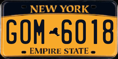 NY license plate GOM6018