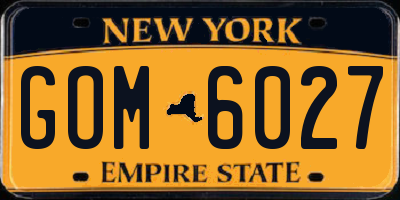 NY license plate GOM6027