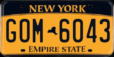 NY license plate GOM6043
