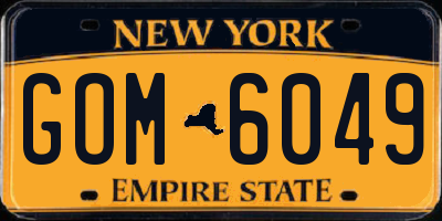 NY license plate GOM6049