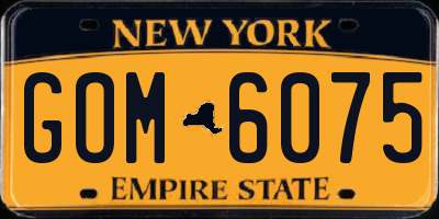 NY license plate GOM6075