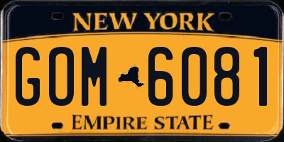 NY license plate GOM6081