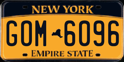 NY license plate GOM6096