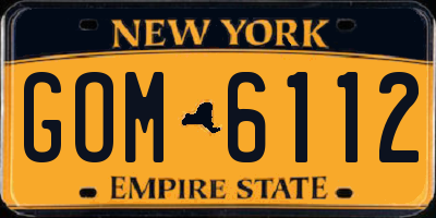 NY license plate GOM6112