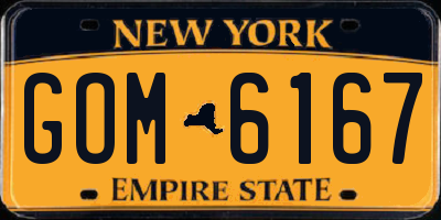 NY license plate GOM6167