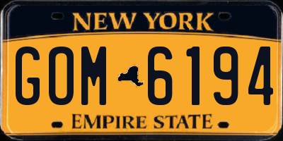 NY license plate GOM6194