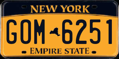 NY license plate GOM6251