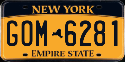 NY license plate GOM6281