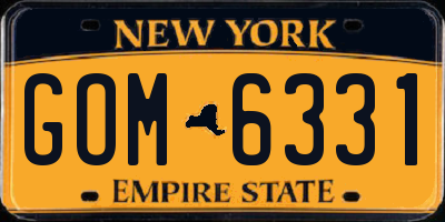 NY license plate GOM6331