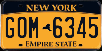 NY license plate GOM6345