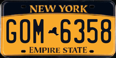 NY license plate GOM6358