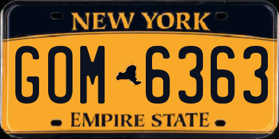 NY license plate GOM6363