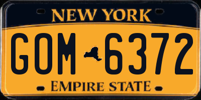 NY license plate GOM6372