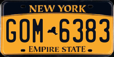 NY license plate GOM6383