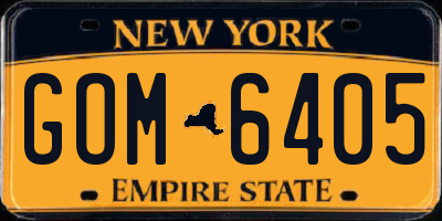 NY license plate GOM6405