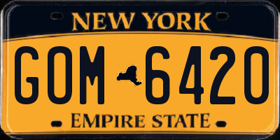 NY license plate GOM6420