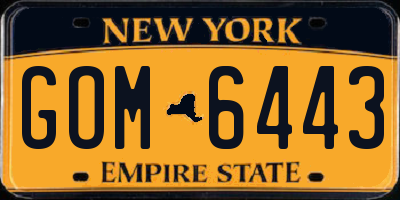 NY license plate GOM6443
