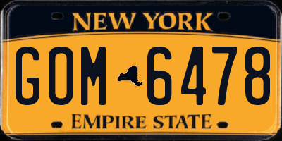 NY license plate GOM6478