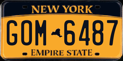 NY license plate GOM6487