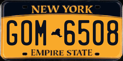 NY license plate GOM6508