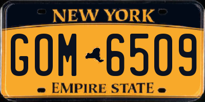 NY license plate GOM6509