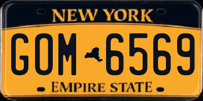 NY license plate GOM6569