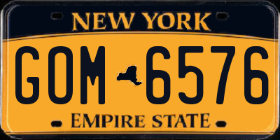 NY license plate GOM6576