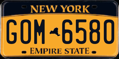 NY license plate GOM6580