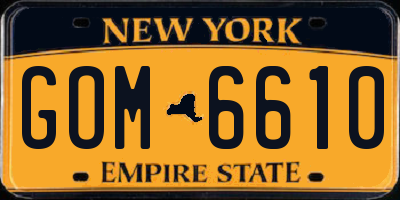 NY license plate GOM6610
