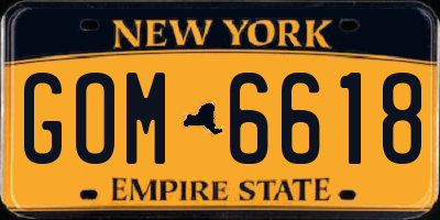 NY license plate GOM6618