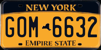 NY license plate GOM6632